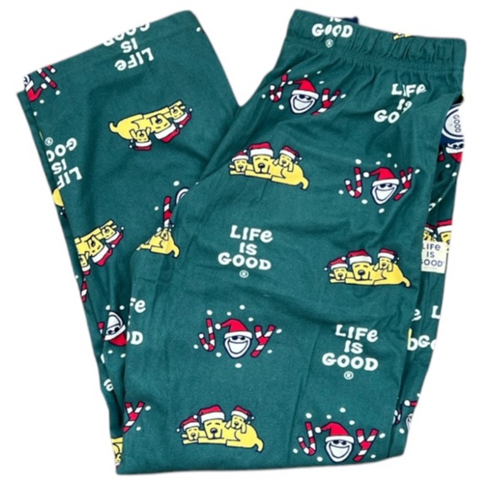 Life is Good - ‘Golden Labs & Candy Canes’ lounge pants. Size: Large. NWT